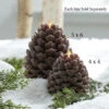 5 X 6 Moving Flame Frosted Brown Pinecone Candle - NEW 2023 -Home Decoration Onsale 43025 43024 pinecone