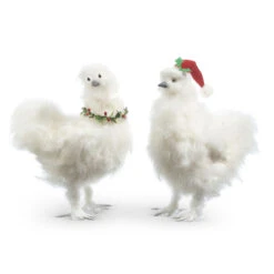 Silky Christmas Chicken Set Of 2 Assorted - 13 Inch - NEW 2023