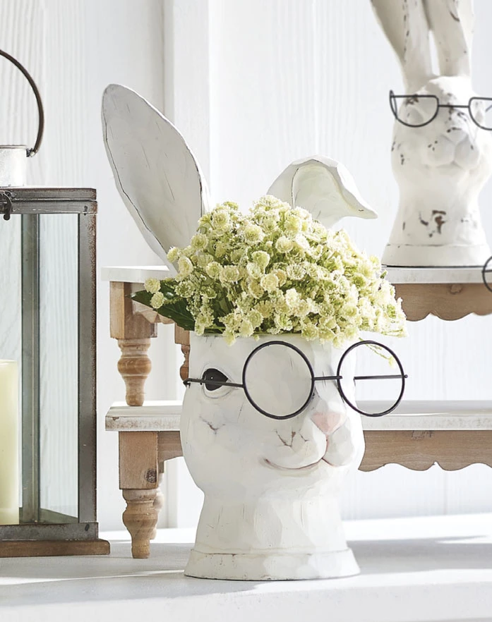 Rabbit With Glasses Planter - 15.75 Inch By RAZ 3 Rabbit With Glasses Planter - 15.75 Inch By RAZ