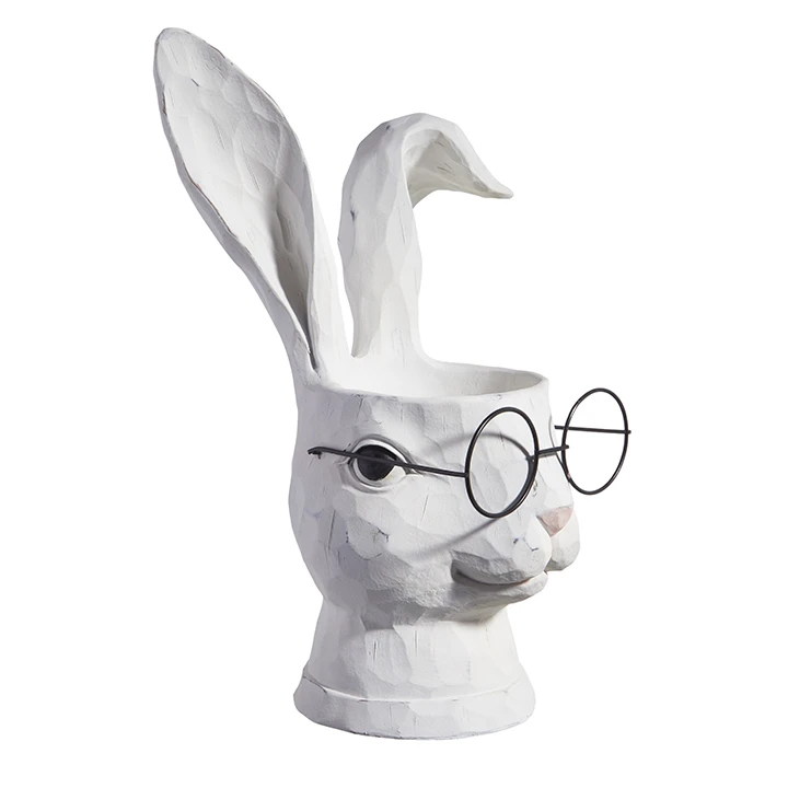 Rabbit With Glasses Planter - 15.75 Inch By RAZ 4 Rabbit With Glasses Planter - 15.75 Inch By RAZ - Image 2