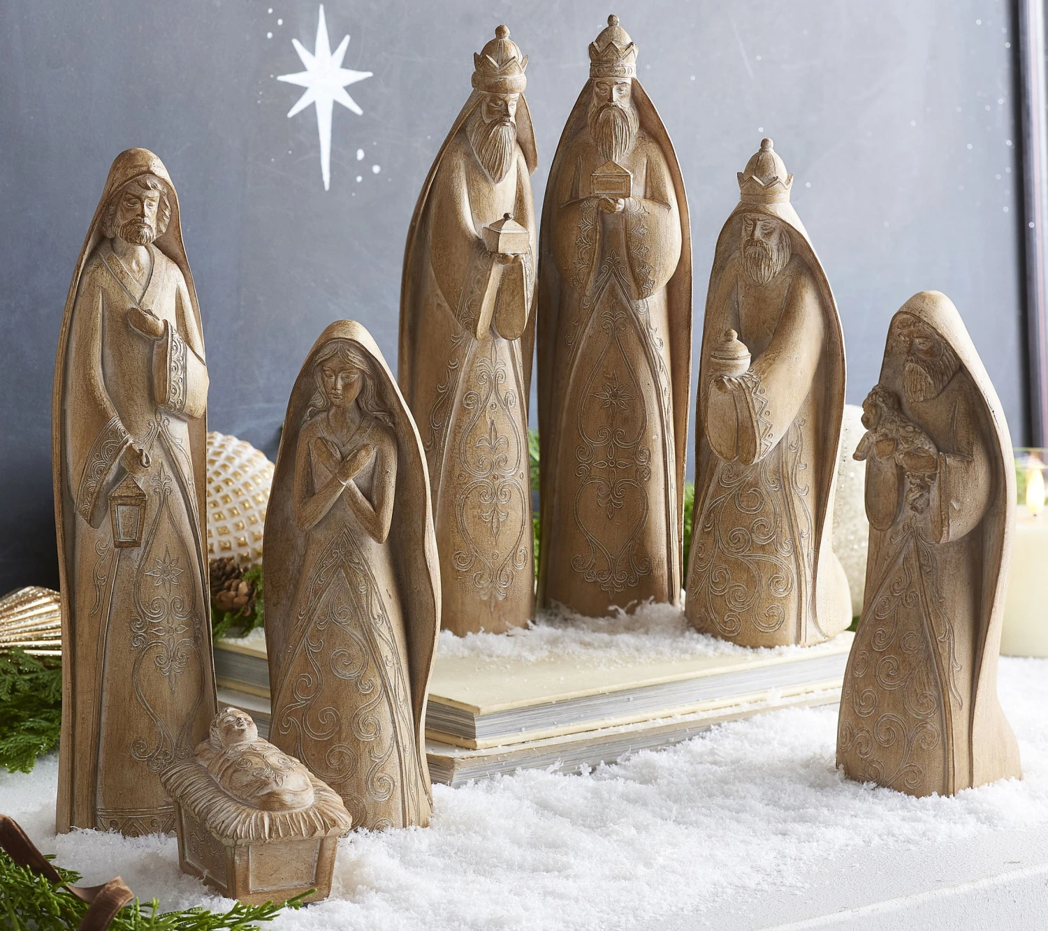 Natural Nativity Set Of 7 - NEW 2023 3 Natural Nativity Set Of 7 - NEW 2023
