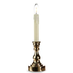 Remote Control 13.75 Inch Gold Candlestick With Battery Operated Candle - Remote Included -Home Decoration Onsale 4316277 main image