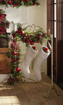 Gold Scrollwork Stocking Holder Stand - 42.5 Inch - NEW From RAZ 2023