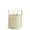 Clear Glass Flameless Candle 3.5 Inch X 4 Inch Ivory Pillar - Remote Ready -Home Decoration Onsale 4324025