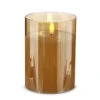 Gold Glass Flameless Candle 3.5 Inch X 5 Inch Ivory Pillar - Remote Ready -Home Decoration Onsale 4324029
