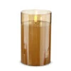 Gold Glass Flameless Candle 3.5 Inch X 6 Inch Ivory Pillar - Remote Ready -Home Decoration Onsale 4324030