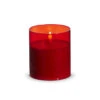 Red Glass Flameless Candle 3.5 Inch X 4 Inch Ivory Pillar - Remote Ready -Home Decoration Onsale 4324044