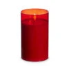 Red Glass Flameless Candle 3.5 Inch X 6 Inch Ivory Pillar - Remote Ready 1 Red Glass Flameless Candle 3.5 Inch X 6 Inch Ivory Pillar - Remote Ready -Home Decoration Onsale 4324046