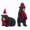Black Bear With Scarf And Hat Ornaments Set Of 2 - 8 Inch New For 2023 -Home Decoration Onsale 4350113