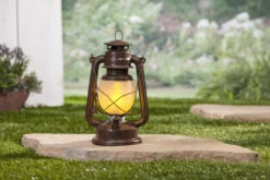 11 Inch FireGlow LED Hurricane Lantern - Rustic Brown 7 11 Inch FireGlow LED Hurricane Lantern - Rustic Brown -Home Decoration Onsale 44140 glam shot