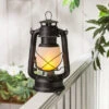 11 Inch FireGlow LED Hurricane Lantern - Matte Black -Home Decoration Onsale 44142 full glam