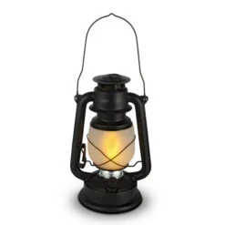 11 Inch FireGlow LED Hurricane Lantern - Matte Black -Home Decoration Onsale 44142 main image