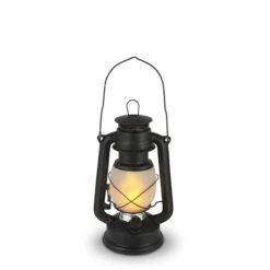 9.5 Inch FireGlow LED Hurricane Lantern - Matte Black 6 9.5 Inch FireGlow LED Hurricane Lantern - Matte Black -Home Decoration Onsale 44143 main image