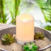 Solar Outdoor White Resin Candle 4 X 6 Inch - Heavy Weighted Base -Home Decoration Onsale 44576 solar