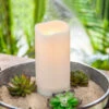 Solar Outdoor White Resin Candle 4 X 8 Inch - Heavy Weighted Base -Home Decoration Onsale 44577 main