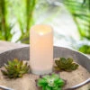 Solar Outdoor White Resin Candle 3 X 6 Inch - Heavy Weighted Base -Home Decoration Onsale 44594 solar outdoor candle