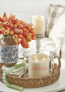 Moving Flame Ivory Candle Battery Operated 3.5 X 5 Timer - Remote Ready -Home Decoration Onsale 5 inch moving glame glam wi