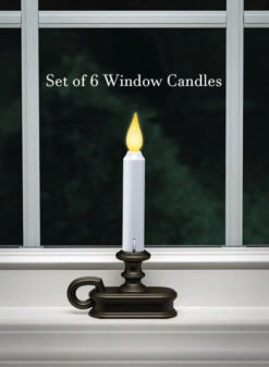 Discount 6 Pack Battery Operated Antique Bronze Window Sil Candle - Flicker And Steady On