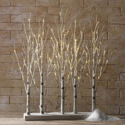 RAZ Lighted Birch Grove 30 Inch - 88 Warm White LED'S Steady And Twinkle Functions -Home Decoration Onsale 600 birch clump