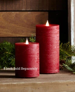 Simplux LED Designer Candle Red Flat Top - Moving Flame 3.5x7