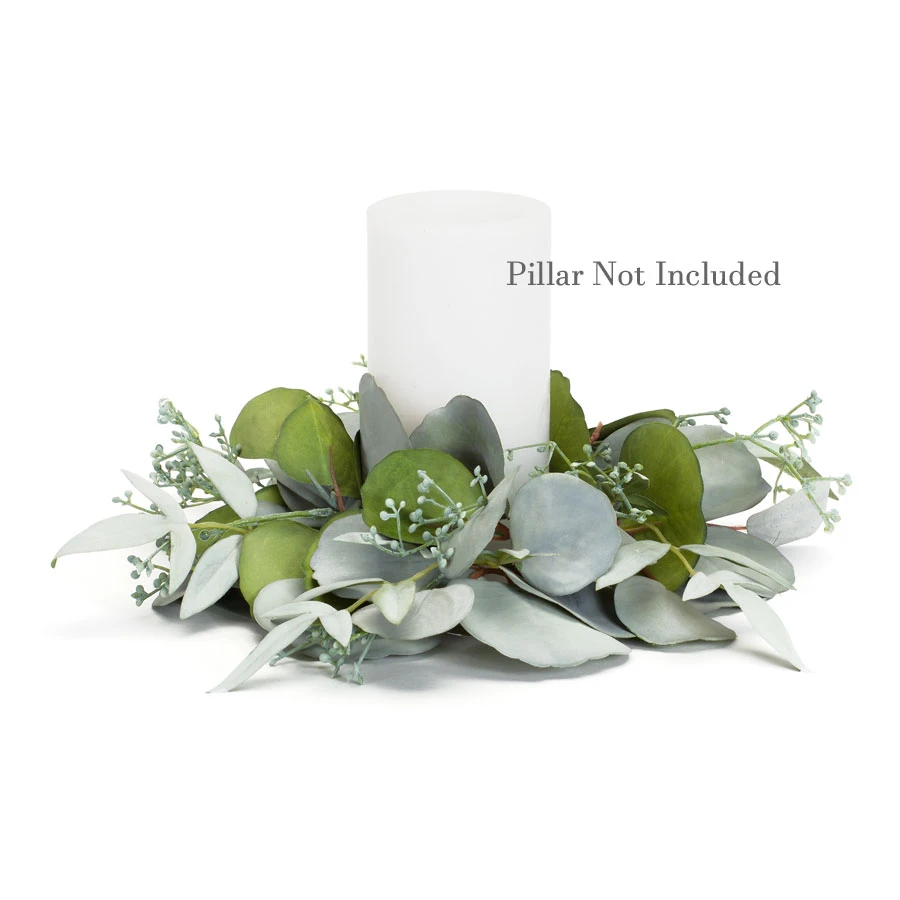Eucalyptus Candle Ring - 13.5 Inch Fabric 3 Eucalyptus Candle Ring - 13.5 Inch Fabric