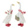 Christmas Goose Figurine Set Of 2 Assorted Resin 6 - 6.5 Inch -Home Decoration Onsale 86834