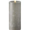 Moving Flame Candle 9 Inch Grey Flat Top Chalk Finish Timer - Remote Ready -Home Decoration Onsale 9 inch grey