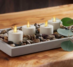 Set Of 4 Luminara Moving Flame Tealights - Remote Ready -Home Decoration Onsale 99246 1