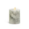 Luminara 4.5 Inch Marble Moving Flame Pillar Remote Ready -Home Decoration Onsale 992958