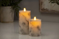 Luminara 4.5 Inch Marble Moving Flame Pillar Remote Ready -Home Decoration Onsale 992958 992959 glam 1
