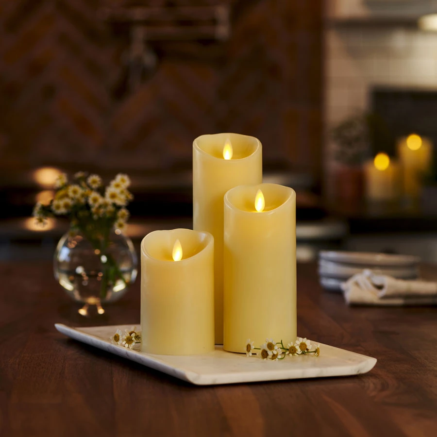 Luminara 3 X 6 Ivory Pillar Candle - Remote Ready 4 Luminara 3 X 6 Ivory Pillar Candle - Remote Ready - Image 2