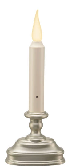 Warm White Christmas Window Candle With Timer Pewter Finish -Home Decoration Onsale FPC1620P