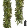 9 Foot Pre Lit Pine Garland With 480 Warm White Lights Connectable End To End -Home Decoration Onsale G3952053
