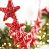 6 Foot Star Garland - Red And White Yarn With 10 Stars