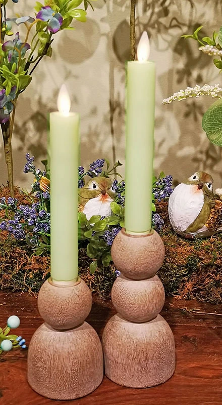 6 Inch Green (2 Pack ) Moving Flame Battery Operated Taper Candle - Remote Included 3 6 Inch Green (2 Pack ) Moving Flame Battery Operated Taper Candle - Remote Included