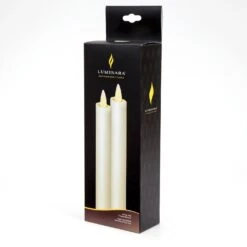 Set Of 2 - Luminara 8 Inch Ivory Taper Candle - Timer And Remote Ready -Home Decoration Onsale LM605201