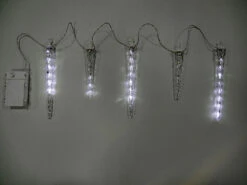 Meteor Light Icicle 5 Lights - 6 Hour Timer Battery Operated -Home Decoration Onsale X12LIC1348 final