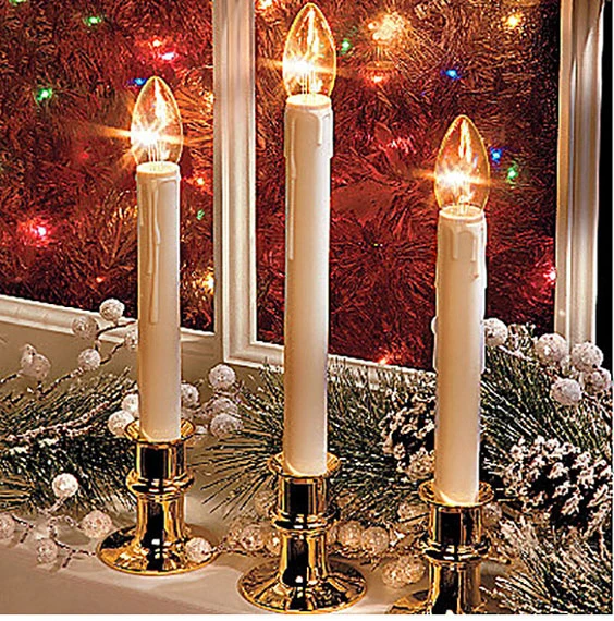Ultra Bright Adjustable LED Cordless Window Candle Dual Sided Bulb - Timer - Brass Finish 4 Ultra Bright Adjustable LED Cordless Window Candle Dual Sided Bulb - Timer - Brass Finish - Image 2