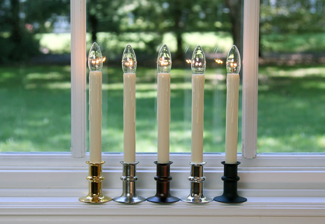 Ultra Bright Adjustable LED Cordless Window Candle Dual Sided Bulb - Timer - Brass Finish 5 Ultra Bright Adjustable LED Cordless Window Candle Dual Sided Bulb - Timer - Brass Finish - Image 3