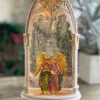 Angel Lighted Water Church Nativity Scene In Swirling Glitter -Home Decoration Onsale arched church