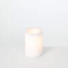 Outdoor All Weather WHITE Wax Candle 3 X 4 Inch With 5 Hour DUSK ON Timer -Home Decoration Onsale aww34111wh