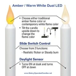 Dual Amber / Warm White LED Window Candle - Pewter -Home Decoration Onsale battery operated candles net window 3