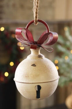 Metal Hanging Jingle Bell Ornament - 7.75 Inch RAZ