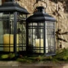 Set Of 3 Rubbed Oil Bronze Candle Lanterns - 14 - 17 - 20 Inch -Home Decoration Onsale black lantern set large