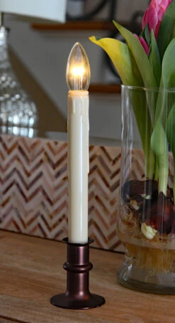 Ultra Bright Adjustable LED Cordless Window Candle Dual Sided Bulb - Timer - Bronze Finish -Home Decoration Onsale bronze ivory adjustable