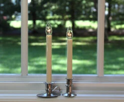 Traditional Ultra Bright LED Cordless Window Candle Dual Sided Bulb - Brushed Nickel Finish - Timer -Home Decoration Onsale brushed nickel both styles large