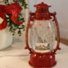 Red Hurricane With Cabin In The Woods Lighted Water Lantern - Timer -Home Decoration Onsale cabin water lantern
