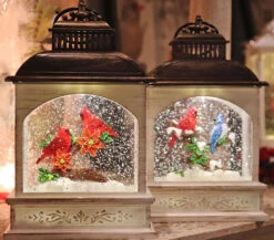 8.25 Inch Lighted Cardinal Water Lantern In Swirling Glitter -Home Decoration Onsale cardinals and blue jays lifestyle