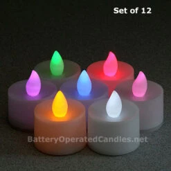 Flameless Color Changing LED Battery Operated - Set Of 12