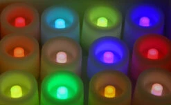 Tall Tea Lights - With Recessed Color Changing LED - Super Bright Set Of 12 -Home Decoration Onsale cc tealights round